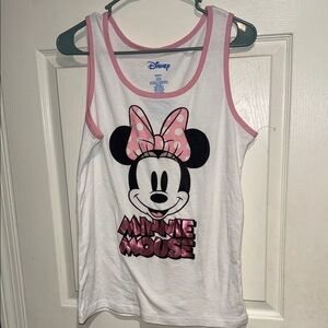 Disney Minnie Mouse White & Pink Tank Top